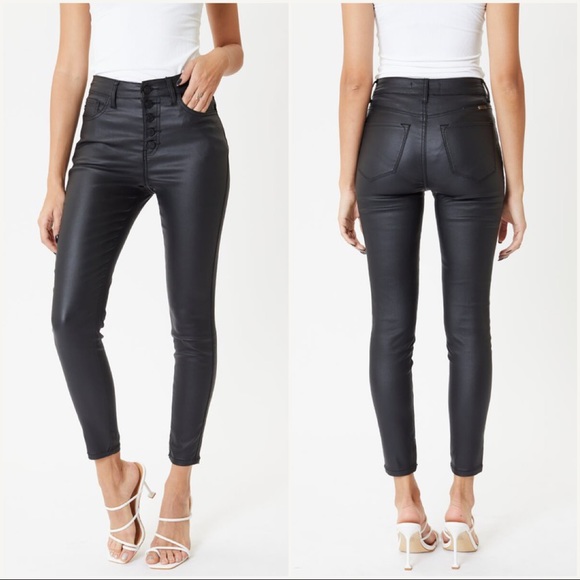 Last 1‼️ Button Fly High Rise Leather Skinny’s - Picture 3 of 5